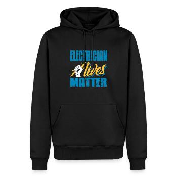 Electrician Lives Matter Cool Retro T-Shirt - Men’s Premium Organic Hoodie - black - Front - Nico (187cm)