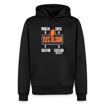 Problem Solution Coffee Sarcasm Funny Electrician - Männer Premium Bio Hoodie - Schwarz - Vorne - Nico (187cm)