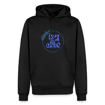 you are not alone - Männer Premium Bio Hoodie - Schwarz - Vorne - Nico (187cm)