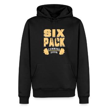 Six Pack Coming Soon Funny Retro Fitness Trainer - Männer Premium Bio Hoodie - Schwarz - Vorne - Nico (187cm)