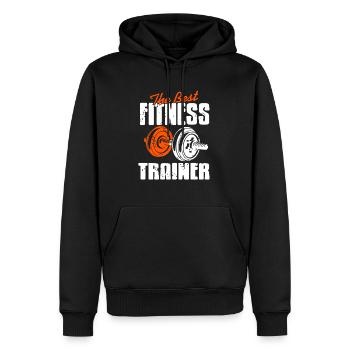 The Best Fitness Trainer Cool Retro Vintage - Männer Premium Bio Hoodie - Schwarz - Vorne - Nico (187cm)