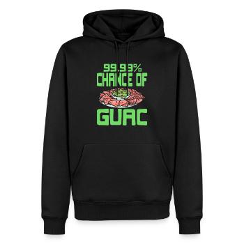 99.99% de chance de GUAC Cool Retro Guacamole Lover - Sweat à capuche Premium bio Homme - noir - Devant - Nico (187cm)