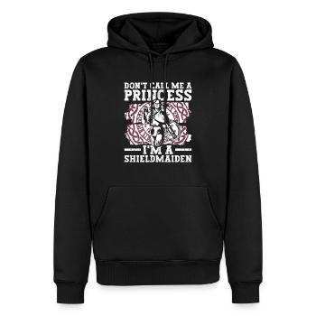 Don't Call Me A Princess I'm A Shieldmaiden - - Männer Premium Bio Hoodie - Schwarz - Vorne - Nico (187cm)