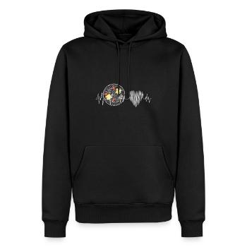 Pizza Heartbeat | Pizza lovers | Pizza maker - Men’s Premium Organic Hoodie - black - Front - Nico (187cm)