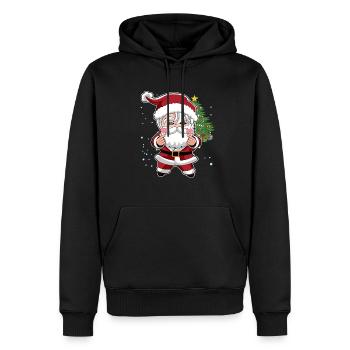 Santa K Pop Style Finger Heart Gesture Coréen - Sweat à capuche Premium bio Homme - noir - Devant - Nico (187cm)