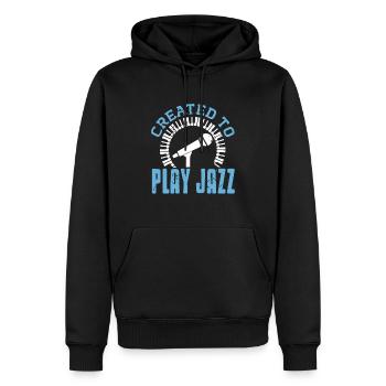 Créé pour jouer du jazz génial amateur de jazz rétro - Sweat à capuche Premium bio Homme - noir - Devant - Nico (187cm)