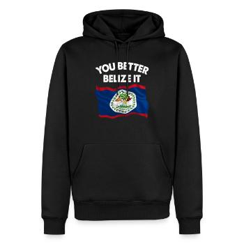 You Better Belize It - Men’s Premium Organic Hoodie - black - Front - Nico (187cm)