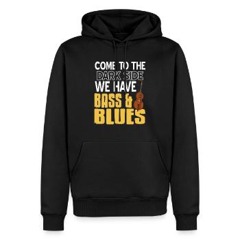 Venez du côté obscur nous avons Bass & Blues Drôle - Sweat à capuche Premium bio Homme - noir - Devant - Nico (187cm)
