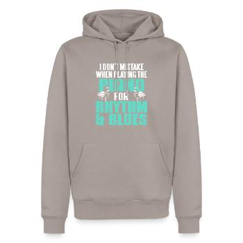 I Don't Mistake When Playing The Piano For RnB - Men’s Premium Organic Hoodie - taupe - Front - Nico (187cm)