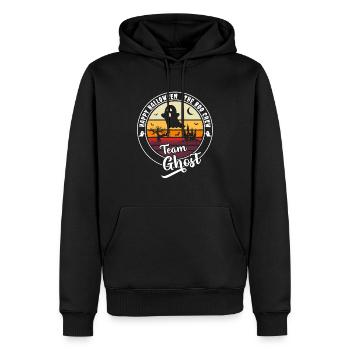 Happy Halloween Team Ghost "die Boo Crew" - Männer Premium Bio Hoodie - Schwarz - Vorne - Nico (187cm)