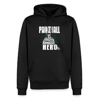 Paintball Hero Cool Retro Baller Designs T-Shirt - Men’s Premium Organic Hoodie - black - Front - Nico (187cm)