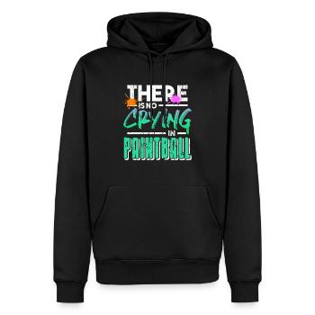 There Is No Crying In Paintball Retro Funny Baller - Men’s Premium Organic Hoodie - black - Front - Nico (187cm)