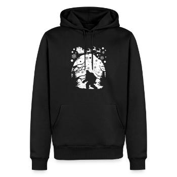 Père Noël Rennes Bigfoot Sasquatch Noël - Sweat à capuche Premium bio Homme - noir - Devant - Nico (187cm)