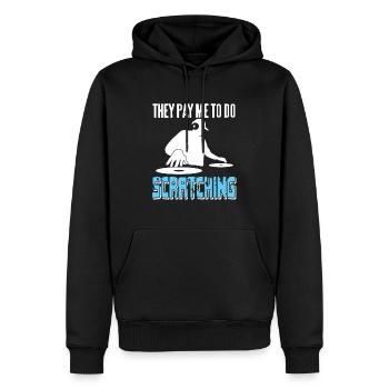 Ils me paient pour faire SCRATCHING Cool Retro Vintage DJ - Sweat à capuche Premium bio Homme - noir - Devant - Nico (187cm)