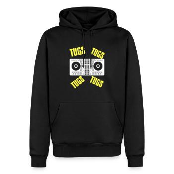 TUGS TUGS Cool Retro TECHNO DJ Lover Designs - Sweat à capuche Premium bio Homme - noir - Devant - Nico (187cm)