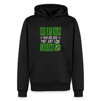 Les vieux banquiers ne perdent jamais leur intérêt - Sweat à capuche Premium bio Homme - noir - Devant - Nico (187cm)