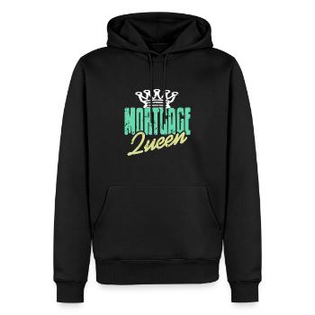 Hypothèque QUEEN Cool Rétro Vintage Banker T-Shirt - Sweat à capuche Premium bio Homme - noir - Devant - Nico (187cm)