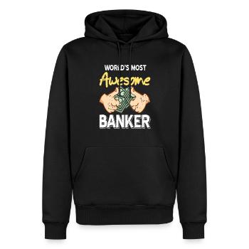 Retro Vintage World's Most Awesome BANKER T-Shirt - Männer Premium Bio Hoodie - Schwarz - Vorne - Nico (187cm)