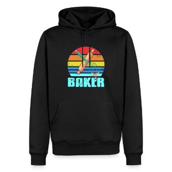 Rétro Vintage BAKER Awesome Baker Designs T-Shirt - Sweat à capuche Premium bio Homme - noir - Devant - Nico (187cm)