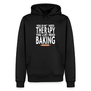Vous n’avez pas besoin de thérapie, vous avez juste besoin de cuisiner drôle - Sweat à capuche Premium bio Homme - noir - Devant - Nico (187cm)