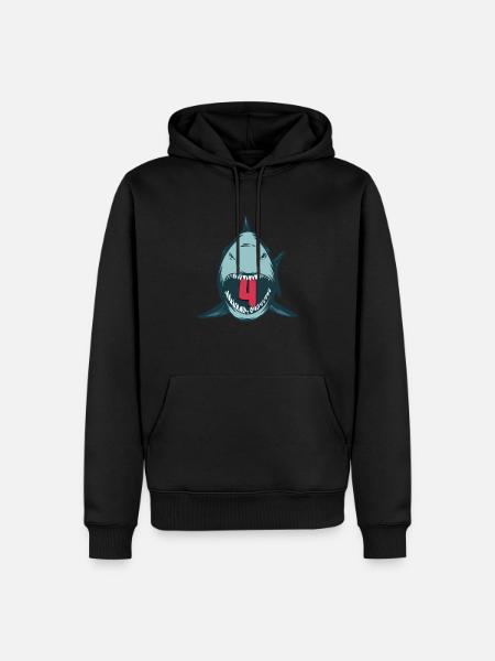 Megalodon Hai 4. Geburtstag 4 Jahre Megalodon - Männer Premium Bio Hoodie - Schwarz