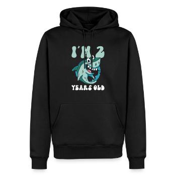 Le petit chasseur de mégalodon est 2 - Megalodon Shark - Sweat à capuche Premium bio Homme - noir - Devant - Nico (187cm)