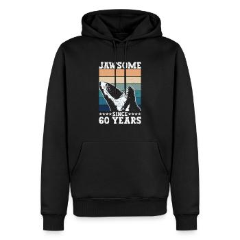Mordre pendant 60 ans - Megalodon shark 60. - Sweat à capuche Premium bio Homme - noir - Devant - Nico (187cm)