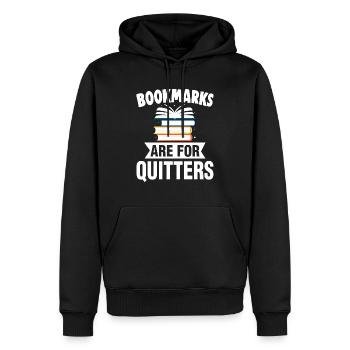 Bookmarks Are For Quitters - Men’s Premium Organic Hoodie - black - Front - Nico (187cm)