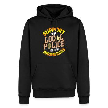 Support Your Local Police And Leave Fingerprints - Men’s Premium Organic Hoodie - black - Front - Nico (187cm)