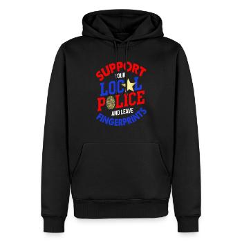 Support Local Police And Leave Fingerprints - Men’s Premium Organic Hoodie - black - Front - Nico (187cm)