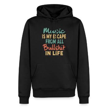 Music Is My Escape Musician Shirt Music Teacher - Männer Premium Bio Hoodie - Schwarz - Vorne - Nico (187cm)
