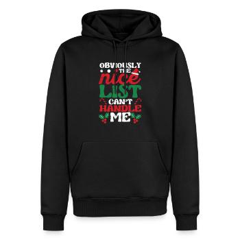 Xmas Santa Weihnachten Offensichtlich kann die - Männer Premium Bio Hoodie - Schwarz - Vorne - Nico (187cm)
