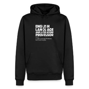 Professor für Englische Sprache und Literatur - Männer Premium Bio Hoodie - Schwarz - Vorne - Nico (187cm)