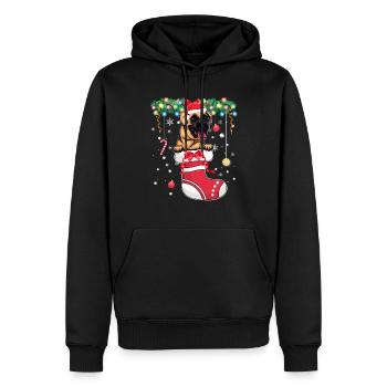 Hundeweihnachtsstrumpf - Boxer Hundeliebhaber Weihnachten - Männer Premium Bio Hoodie - Schwarz - Vorne - Nico (187cm)