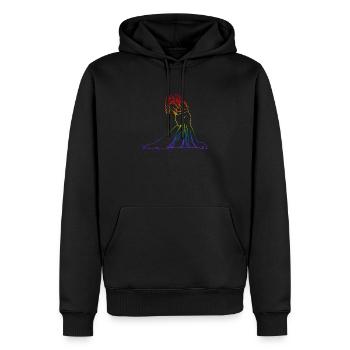 Zwei Bräute Oneline Art - Lesbische Hochzeit - Männer Premium Bio Hoodie - Schwarz - Vorne - Nico (187cm)