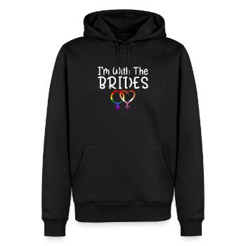 Mariage lesbien Gay lesbien Transsexuel - Sweat à capuche Premium bio Homme - noir - Devant - Nico (187cm)