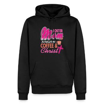 Foster Mom Is Fueled By Coffee & Christ Awesome - Männer Premium Bio Hoodie - Schwarz - Vorne - Nico (187cm)