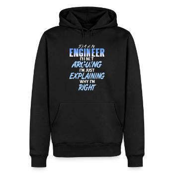 I'm An Engineer I'm Not Arguing Just Explaining - Männer Premium Bio Hoodie - Schwarz - Vorne - Nico (187cm)