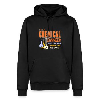 Je suis ingénieur chimiste et j’apprends des choses par moi-même - Sweat à capuche Premium bio Homme - noir - Devant - Nico (187cm)