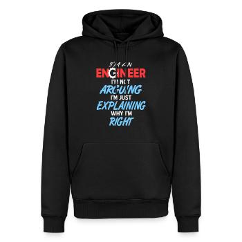 I'm Not Arguing Just Explaining Funny Engineer - Männer Premium Bio Hoodie - Schwarz - Vorne - Nico (187cm)