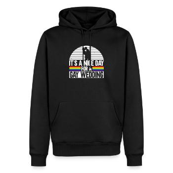 Es ist ein schöner Tag für eine schwule Hochzeit - Männer Premium Bio Hoodie - Schwarz - Vorne - Nico (187cm)