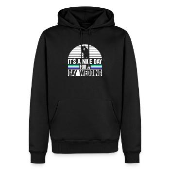 Es ist ein schöner Tag für eine schwule Hochzeit - Männer Premium Bio Hoodie - Schwarz - Vorne - Nico (187cm)