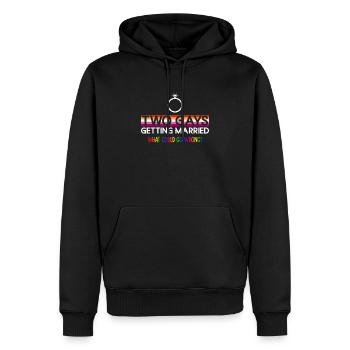 Mariage lesbien Gay lesbien Transsexuel - Sweat à capuche Premium bio Homme - noir - Devant - Nico (187cm)