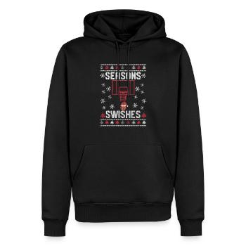 Basketteur Fan Ugly Christmas PJ - Sweat à capuche Premium bio Homme - noir - Devant - Nico (187cm)