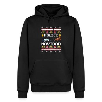 Hässliches Weihnachtsrentier Lustiger Polizist - Männer Premium Bio Hoodie - Schwarz - Vorne - Nico (187cm)