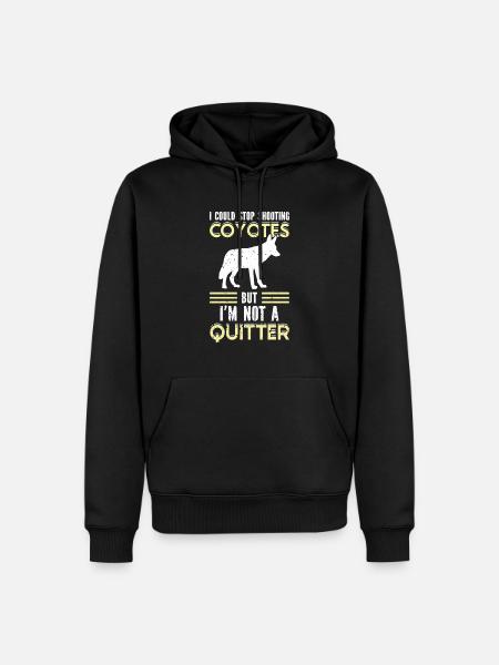 Coyote Jäger - Männer Premium Bio Hoodie - Schwarz