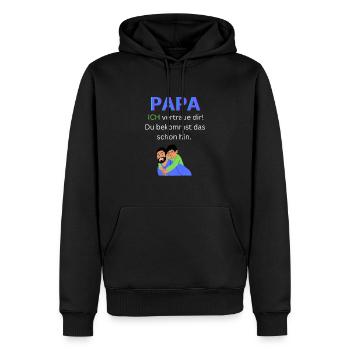Papa Held - Männer Premium Bio Hoodie - Schwarz - Vorne - Nico (187cm)