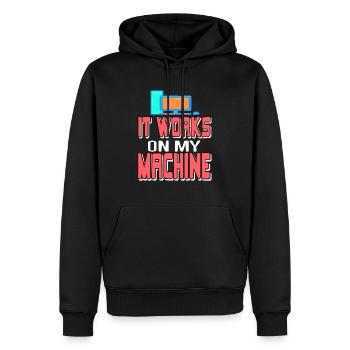 Cela fonctionne sur ma machine Funny Data Admin Analyst - Sweat à capuche Premium bio Homme - noir - Devant - Nico (187cm)