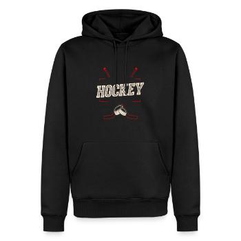 Hockey Cool Awesome Designs For Hockey Players - Men’s Premium Organic Hoodie - black - Front - Nico (187cm)