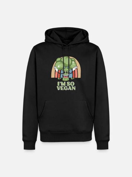 Broccoli Vegetables Vegan - Men’s Premium Organic Hoodie - black
